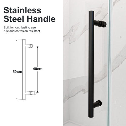 Frameless Sliding Shower Door 56-60 in, Matte Black 8mm
