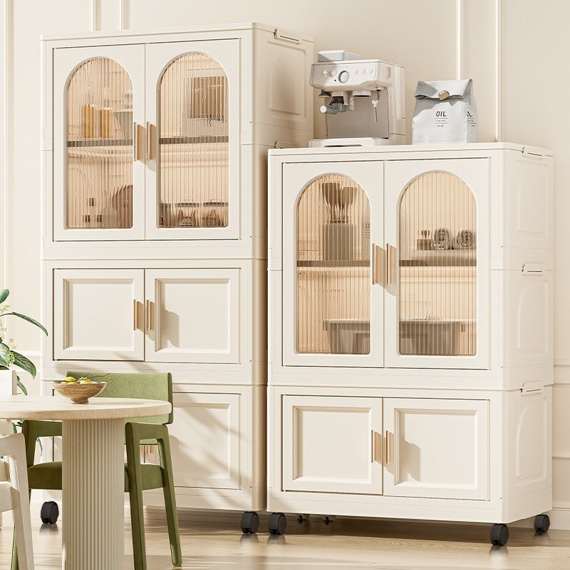 Modern Rolling Wardrobe for Small Spaces with Magnetic Door