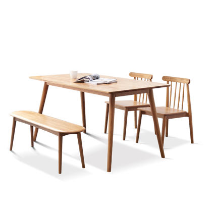 Natural Solid Oak Dining Bench for Dining Room