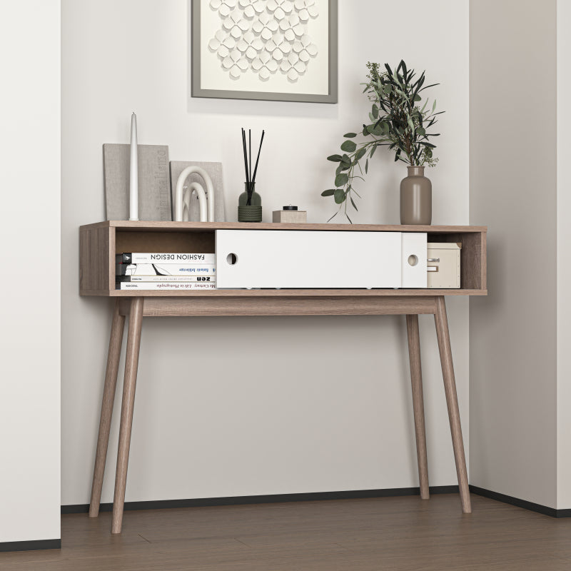 Modern Entryway Console Table with Sliding Doors and Storage