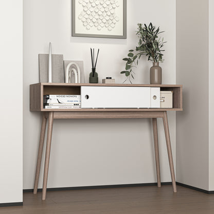 Modern Entryway Console Table with Sliding Doors and Storage