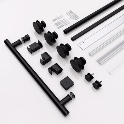 Frameless Sliding Shower Door 56-60 in, Matte Black 8mm