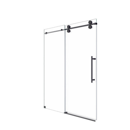Frameless Sliding Shower Door 56-60 in, Matte Black 8mm