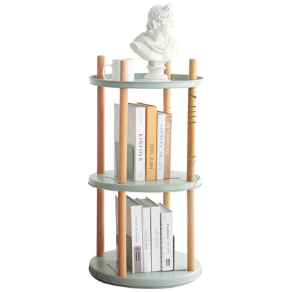 Modern 3-Tier Bookcase for Living Room, 360° Swivel