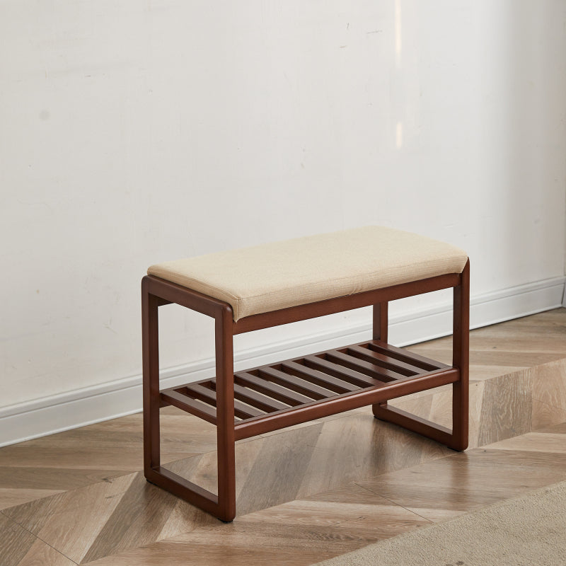 Scandi Shoe Bench for Entryway with Supportive Cushion