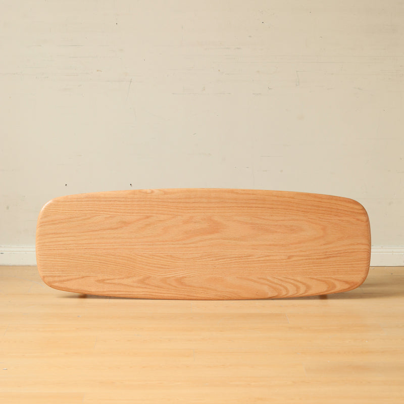 Minimalist Home Coffee Table, Solid Wood Top with Shelf