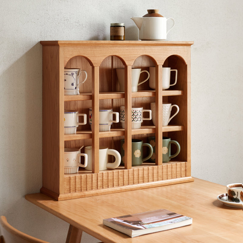 Modern European Kitchen Mug Rack, One-Piece Solid Cherry