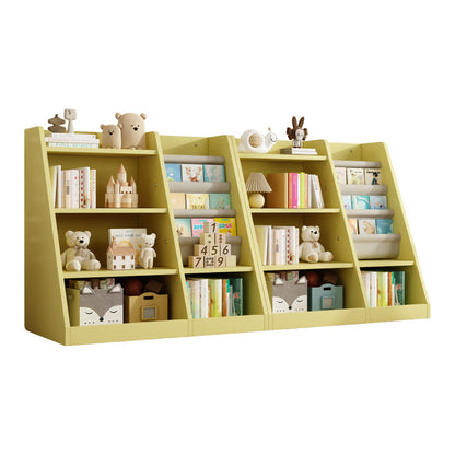 Playful Yellow Bookshelf & Toy Bin for Nursery, Easy Access