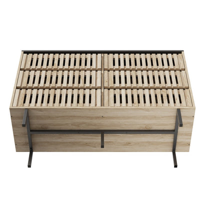 Modern Fluted 6-Drawer Bedroom Dresser, Two-Tone Design