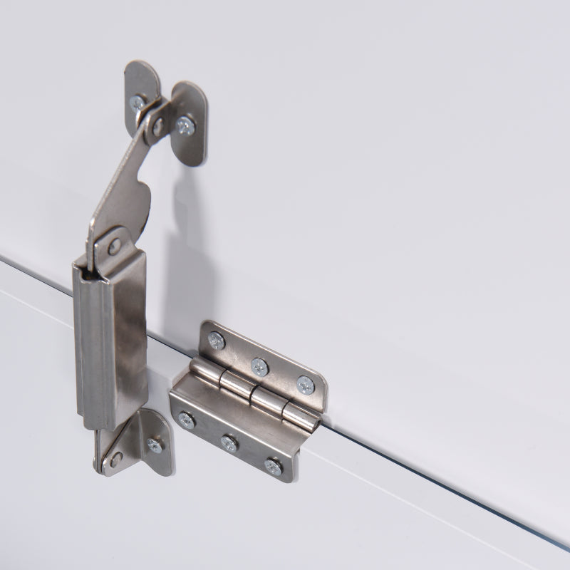 Modern White Lift-Top Toy Box for Entryway, Safety Hinges