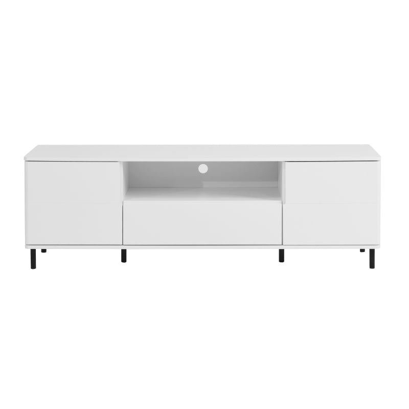 Modern High-Gloss TV Stand for Living Room with Shelves