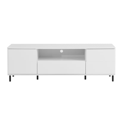 Modern High-Gloss TV Stand for Living Room with Shelves