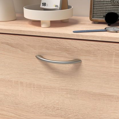 Modern Oak Shoe Cabinet for Entryway with Dual Flip Doors