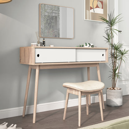 Modern Entryway Console Table with Sliding Doors and Storage