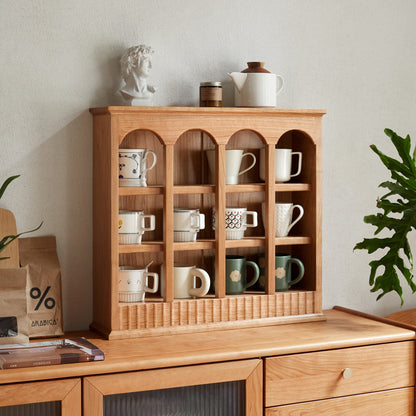 Modern European Kitchen Mug Rack, One-Piece Solid Cherry