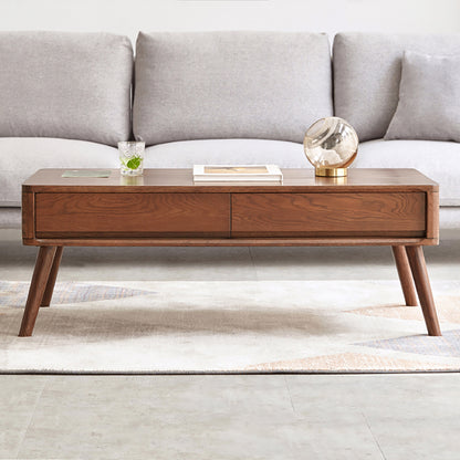 Modern Coffee Table for Living Room, Solid Oak Top