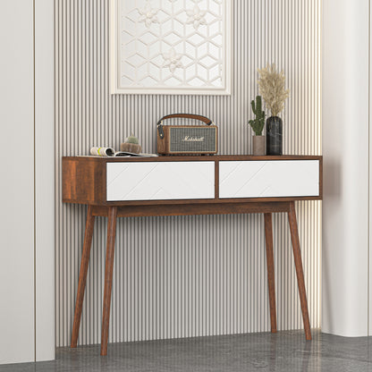 Modern Entryway Console Table with Sliding Doors and Storage