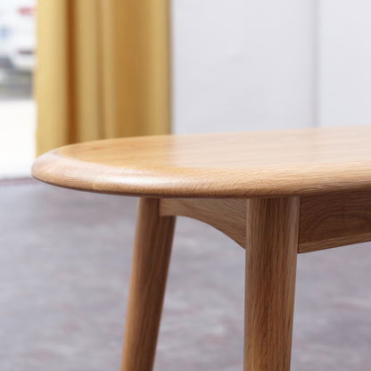 Natural Dining Bench for Dining Room, Solid Oak Wood