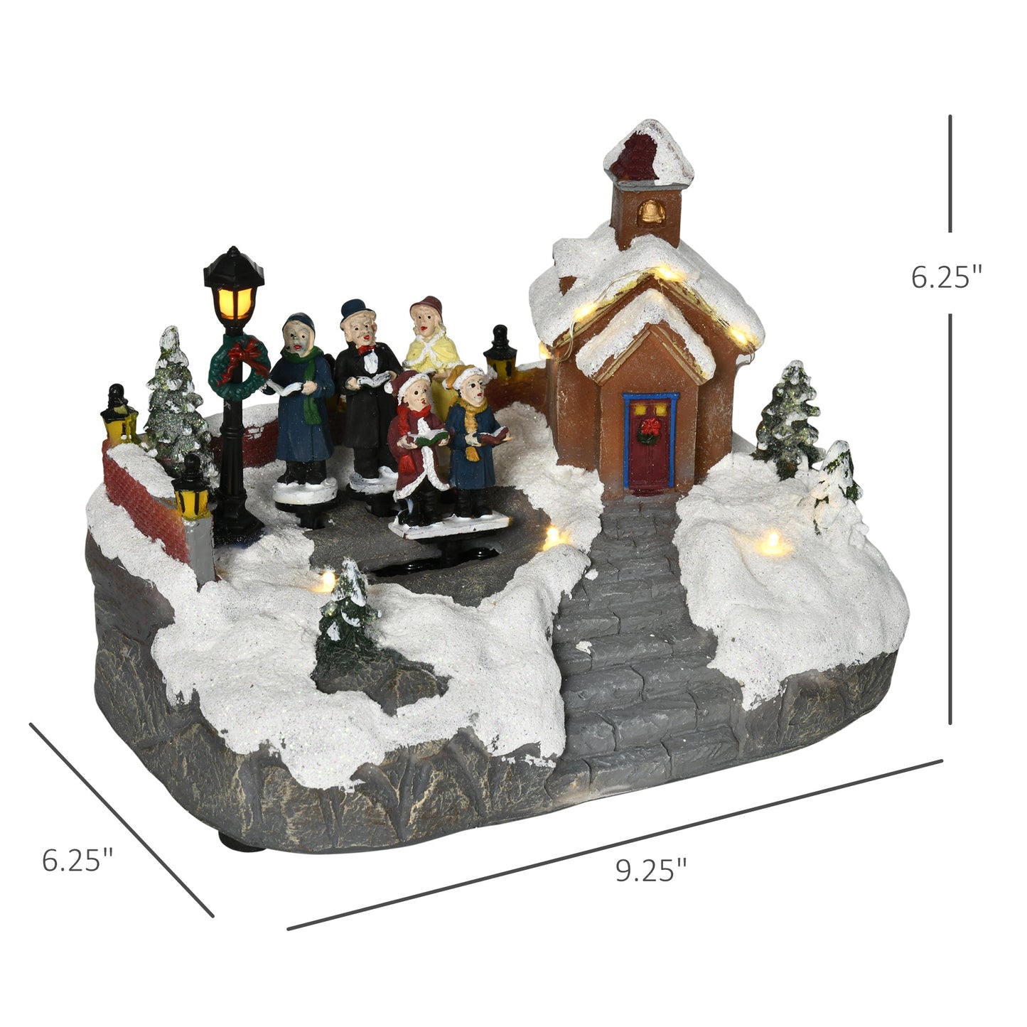 HOMCOM Animated LED Christmas Village Choir Tabletop Decor
