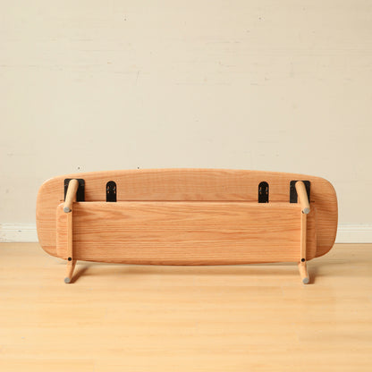 Minimalist Home Coffee Table, Solid Wood Top with Shelf