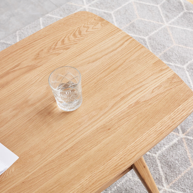 Scandinavian Coffee Table for Living Room, Solid Wood Shelf