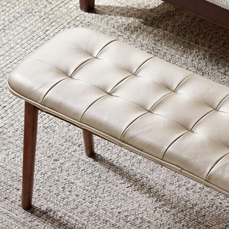 Scandi Dining Bench with Natural Oak & Leather Cushion