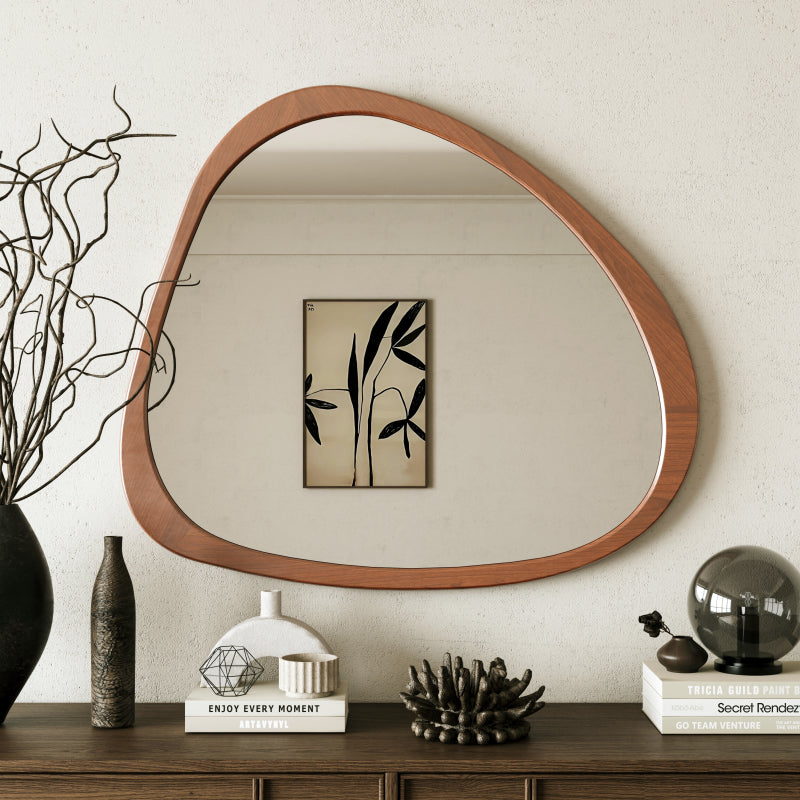 Organic Modern Wall Mirror for Entryway, Asymmetrical 45in