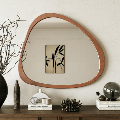 Organic Modern Wall Mirror for Entryway, Asymmetrical 45in