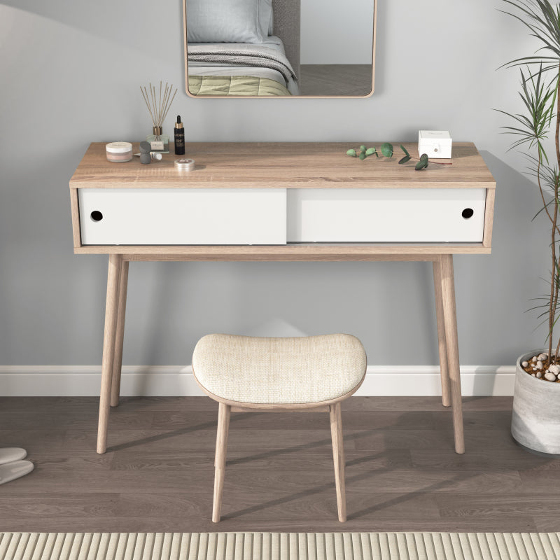 Modern Entryway Console Table with Sliding Doors and Storage