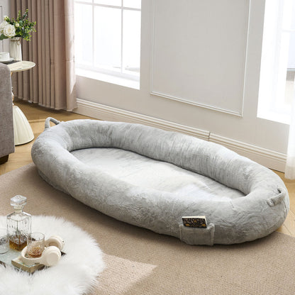 Cozy XL Human Dog Bed for Movie Nights, Memory Foam Base