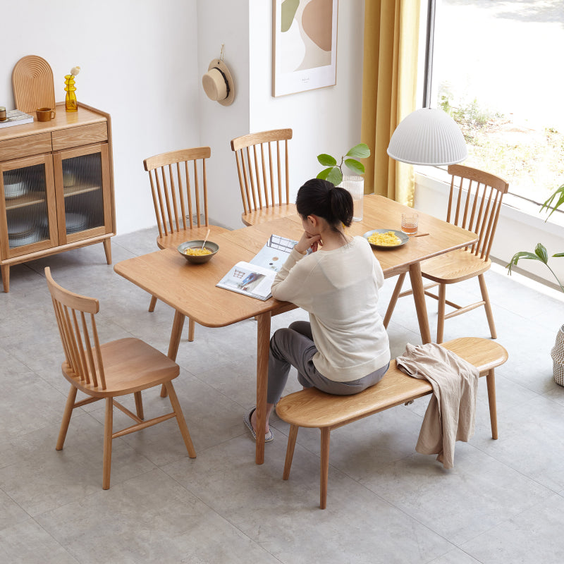 Natural Solid Oak Dining Bench for Dining Room