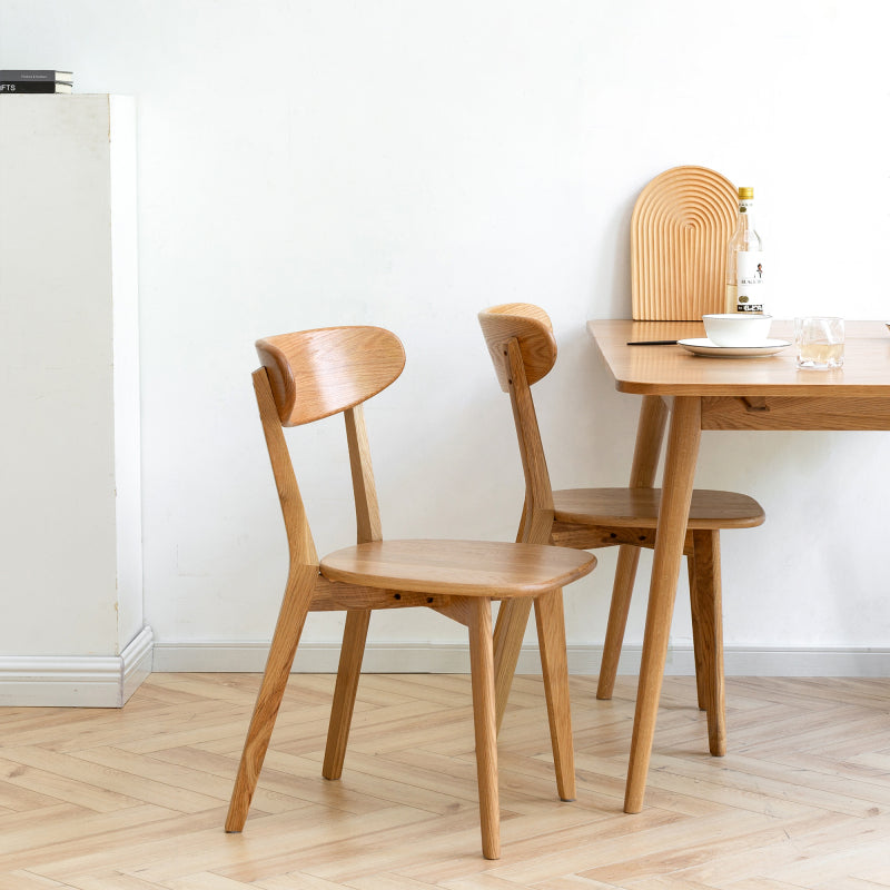 Natural Solid FAS Oak Dining Chairs for Dining Room Set of 2