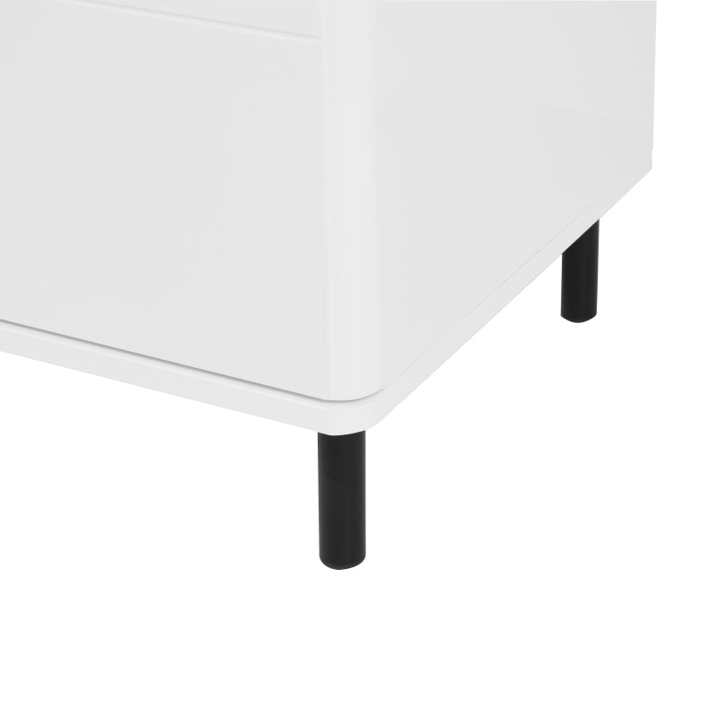 Modern High-Gloss TV Stand for Living Room with Shelves