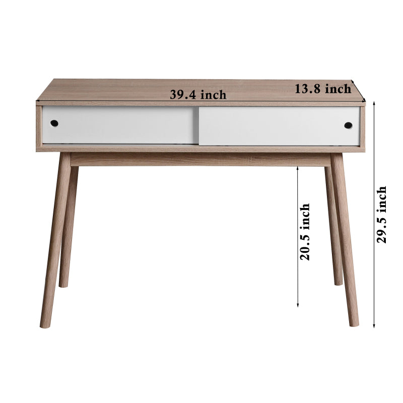 Modern Entryway Console Table with Sliding Doors and Storage