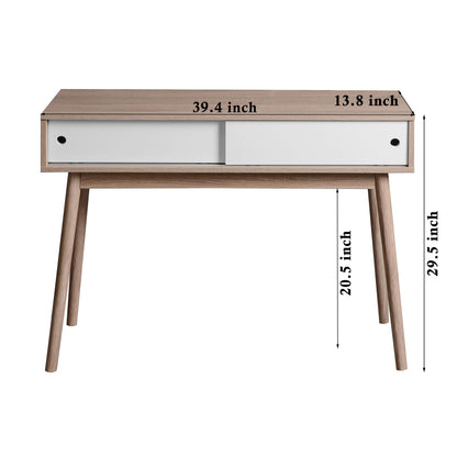 Modern Entryway Console Table with Sliding Doors and Storage