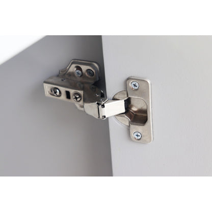 Modern Gray Sideboard for Dining & Entryway, 4-Door Storage