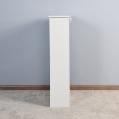 Modern Slim White Shoe Cabinet for Entryway, 3 Flip Doors