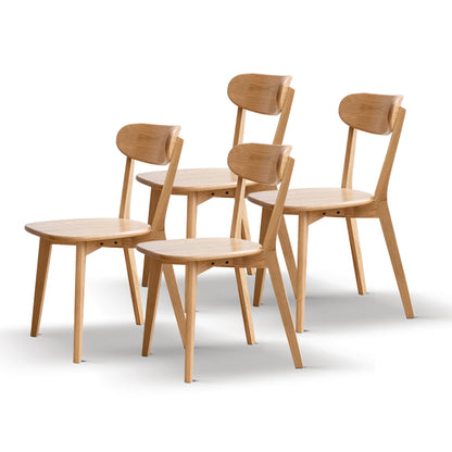Minimalist North American Oak Dining Room Chairs, Set of 4