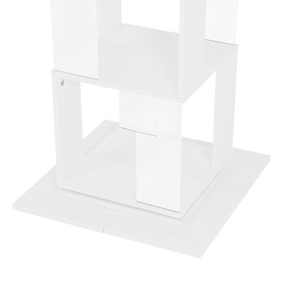 Modern Rotating 5-Tier Bookcase, Living Room, Anti-Tip Base
