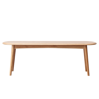 Natural Dining Bench for Dining Room, Solid Oak Wood