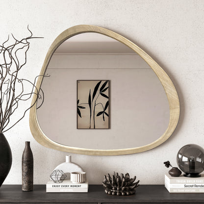 Organic Modern Wall Mirror for Entryway, Asymmetrical 45in
