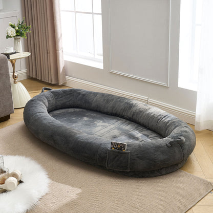 Cozy XL Human Dog Bed for Movie Nights, Memory Foam Base