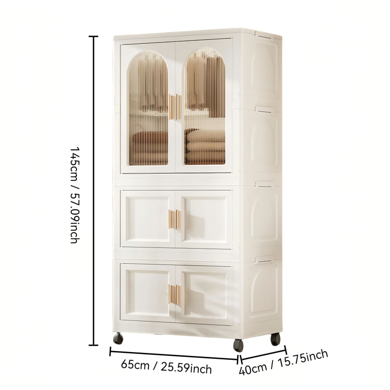 Modern Rolling Wardrobe for Small Spaces with Magnetic Door