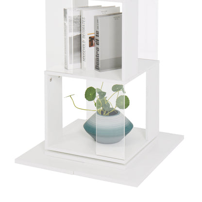 Modern Rotating 5-Tier Bookcase, Living Room, Anti-Tip Base