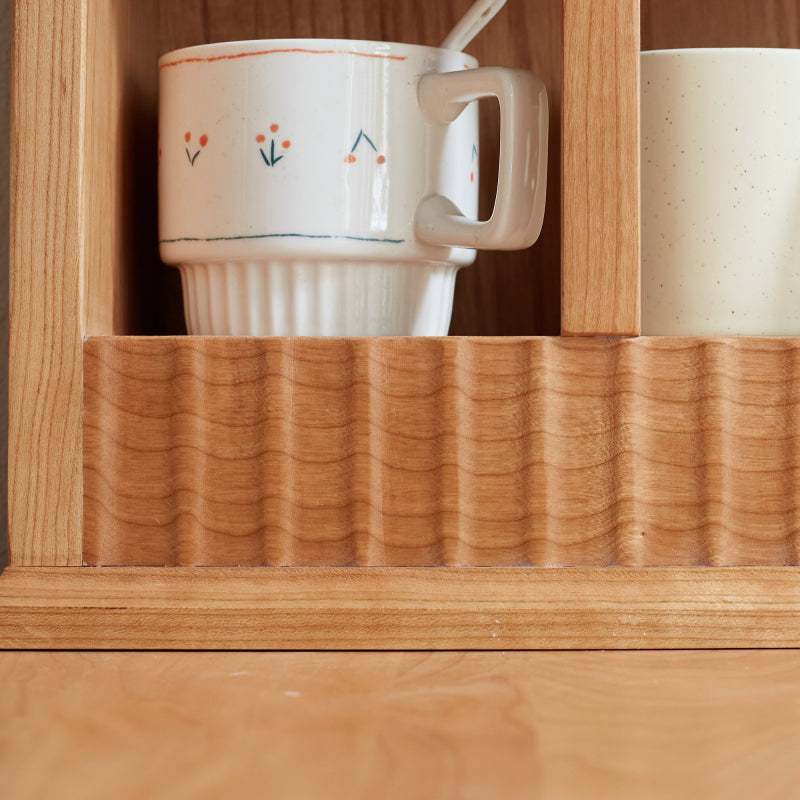 Modern European Kitchen Mug Rack, One-Piece Solid Cherry