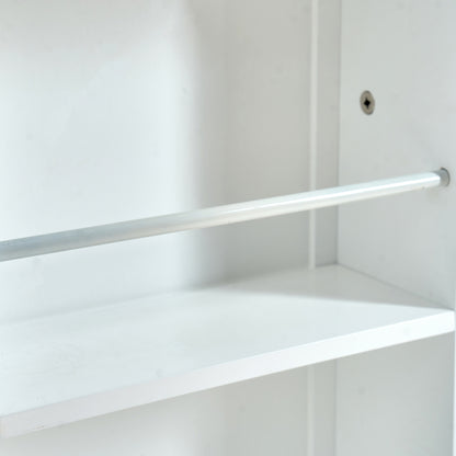 Modern White Pantry Cabinet for Kitchen, Adjustable Shelves
