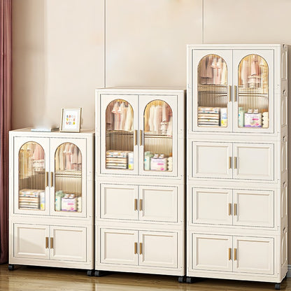 Modern Rolling Wardrobe for Small Spaces with Magnetic Door