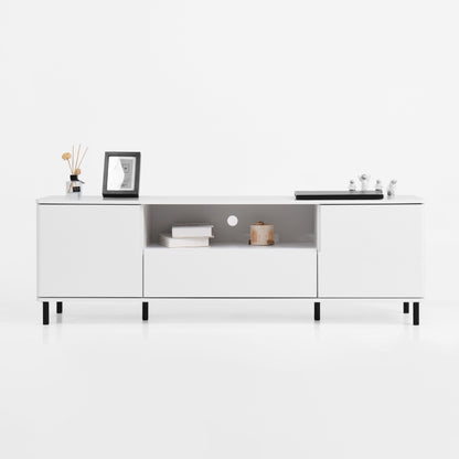 Modern High-Gloss TV Stand for Living Room with Shelves