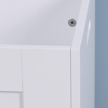Modern White Lift-Top Toy Box for Entryway, Safety Hinges